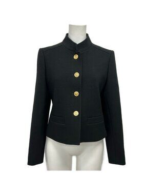 Louis Vuitton Jacket 36 LV Button Officer Uvf Black Long Sleeve Spring Autumn